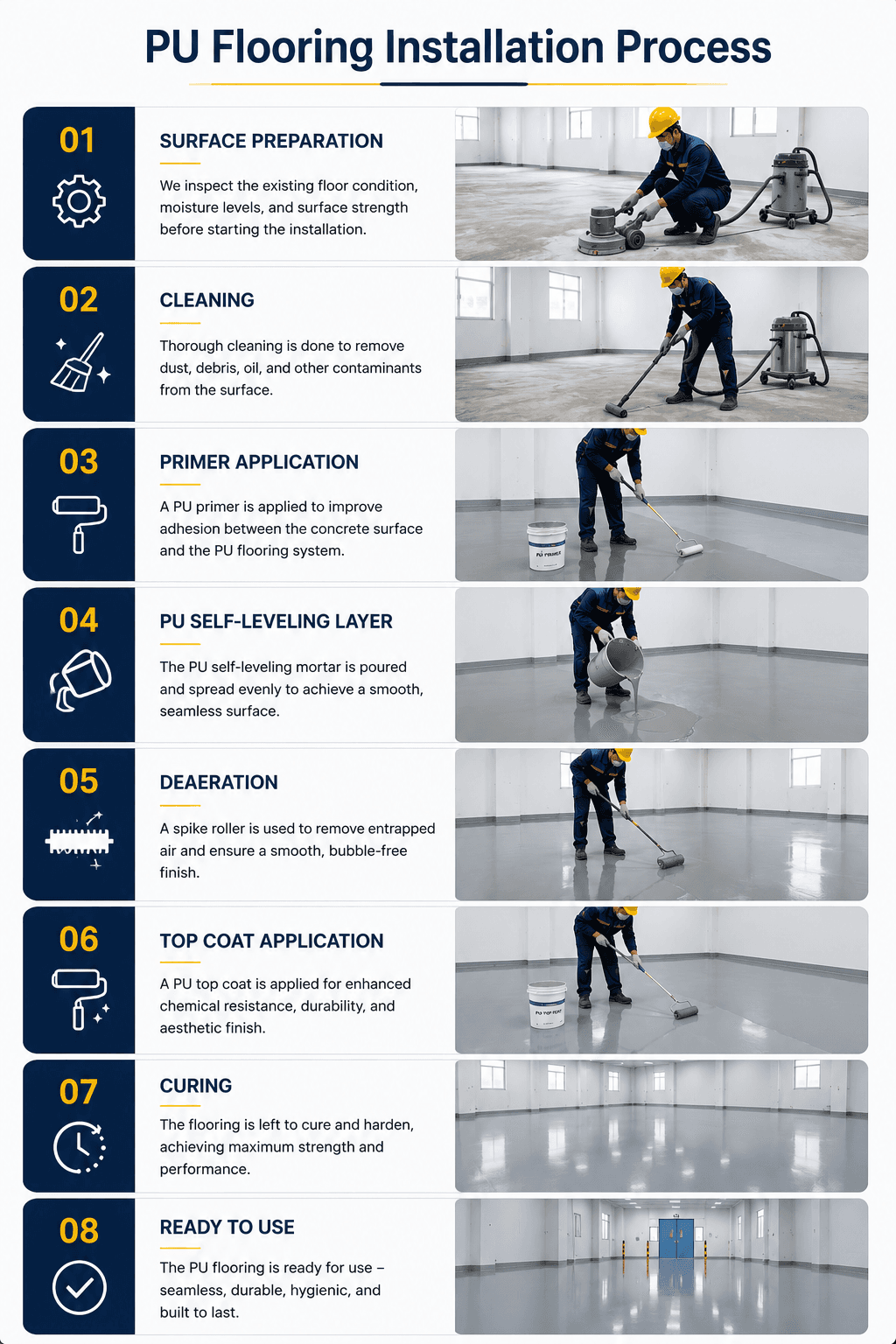 Our PU Flooring Installation Process
